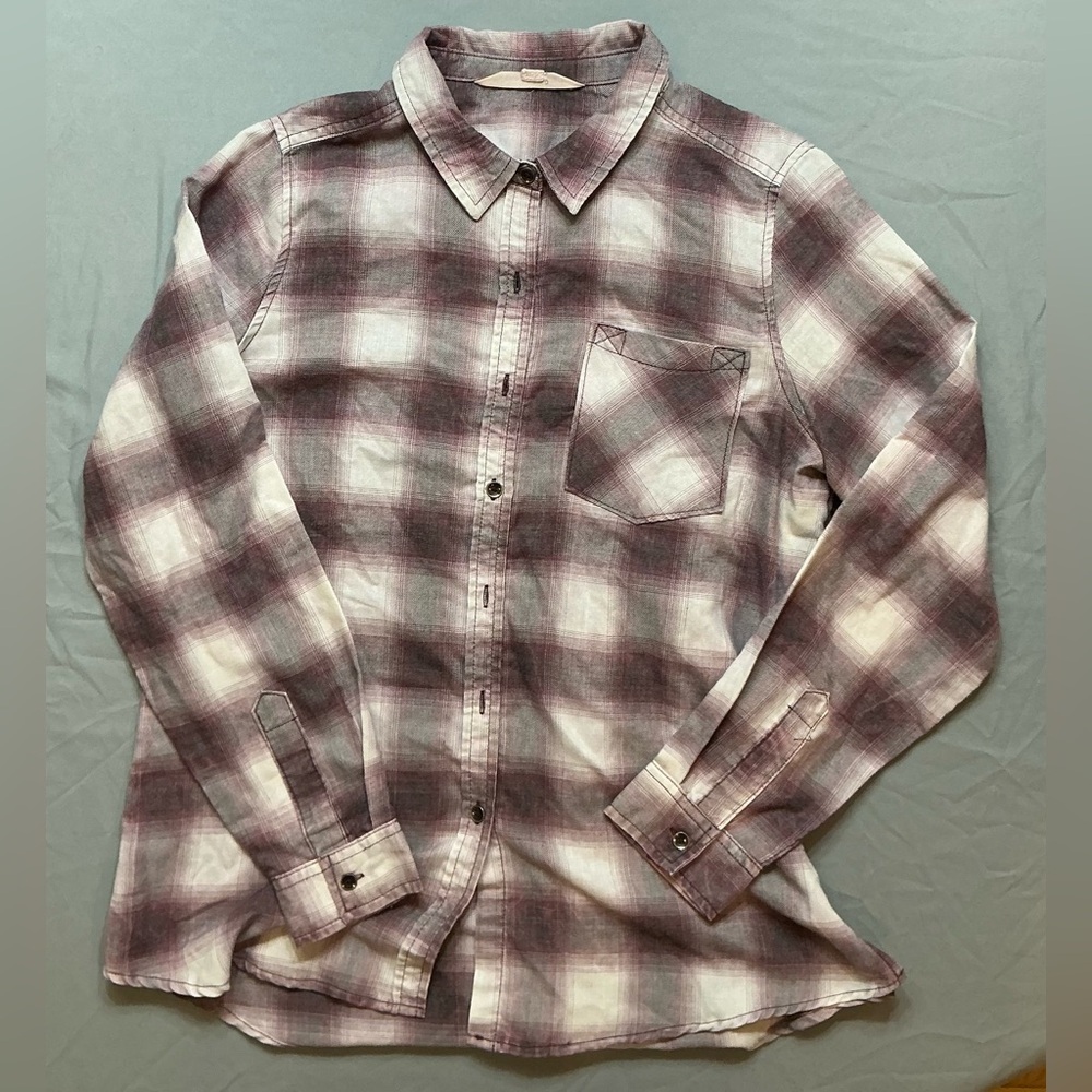 Vanilla Star Black and Maroon Button Down Shirt